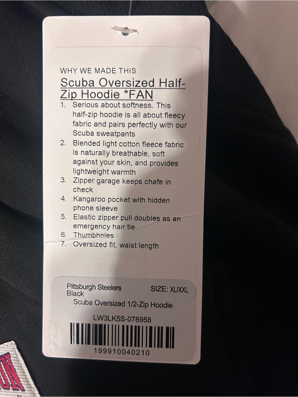 lululemon Steelers half zip Scuba - Picture 5 of 5